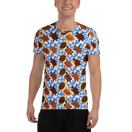 Turtle Current on a Men's Athletic T-Shirt