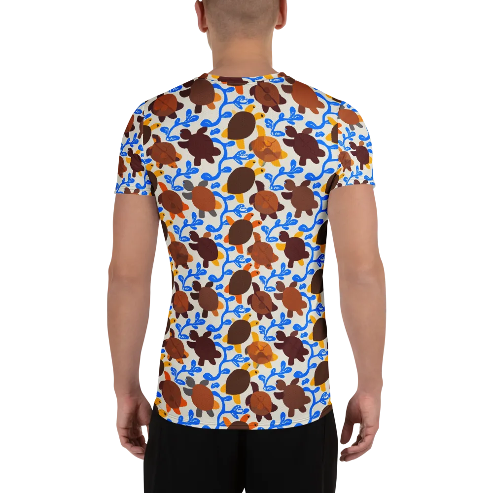 Turtle Current on Men's Athletic T-Shirt — Back
