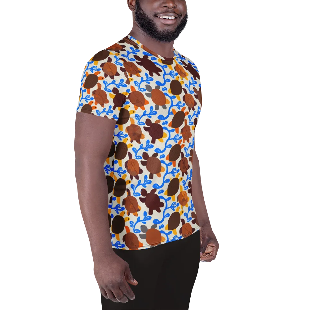Turtle Current on Men's Athletic T-Shirt — Right