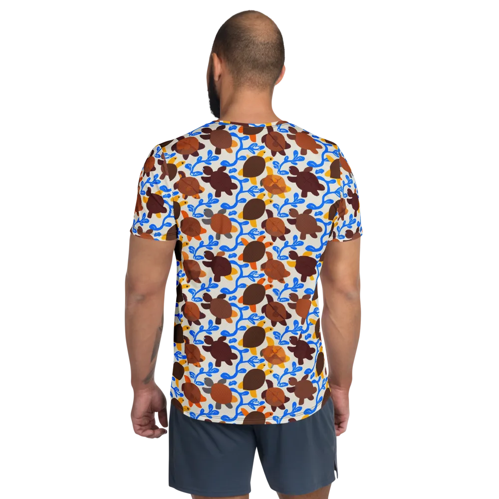Turtle Current on Men's Athletic T-Shirt — Back
