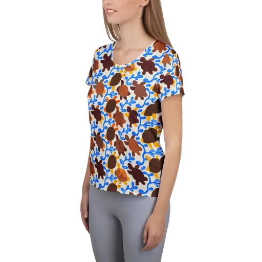 Turtle Current on a Women's Athletic T-Shirt