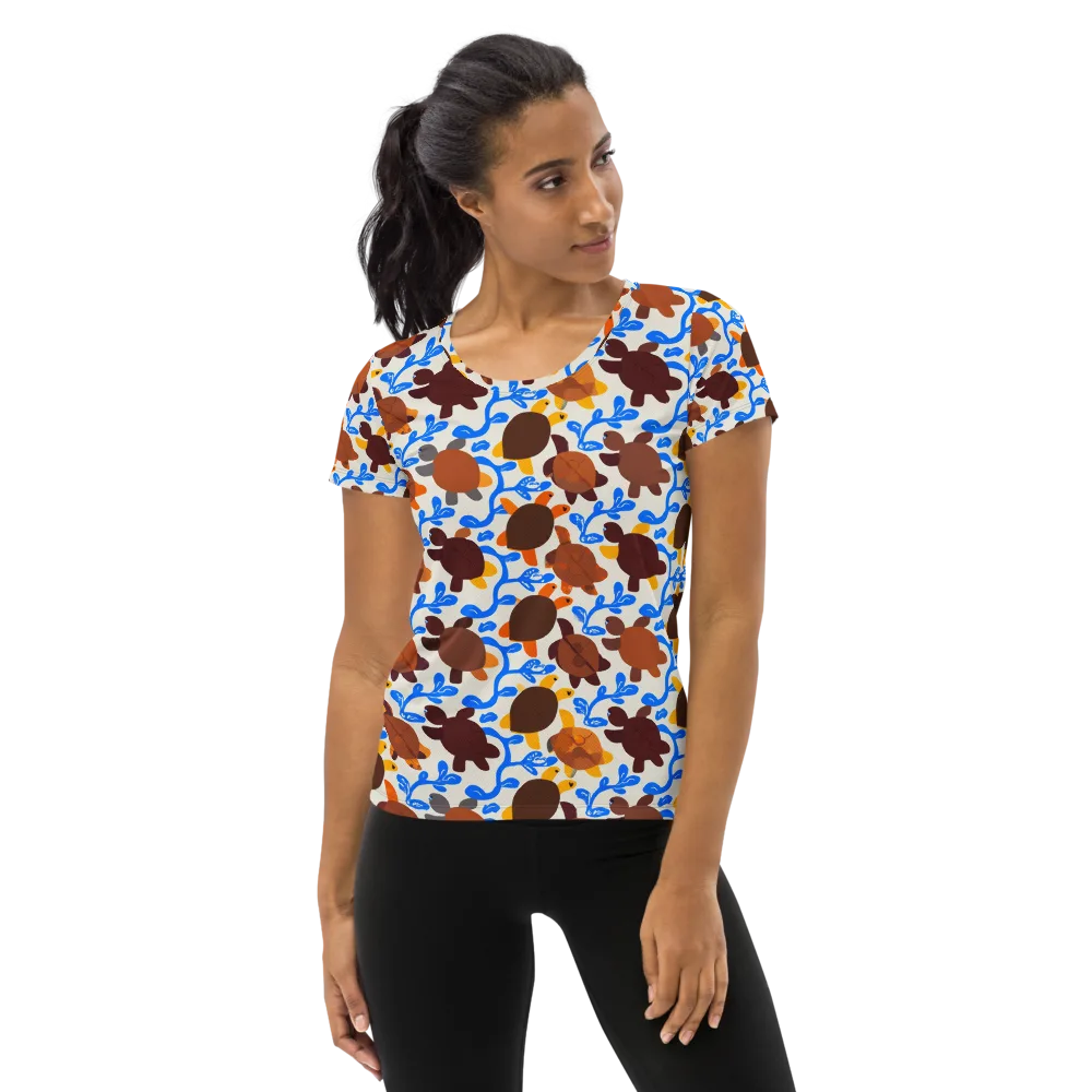 Turtle Current on Women's Athletic T-Shirt — Front