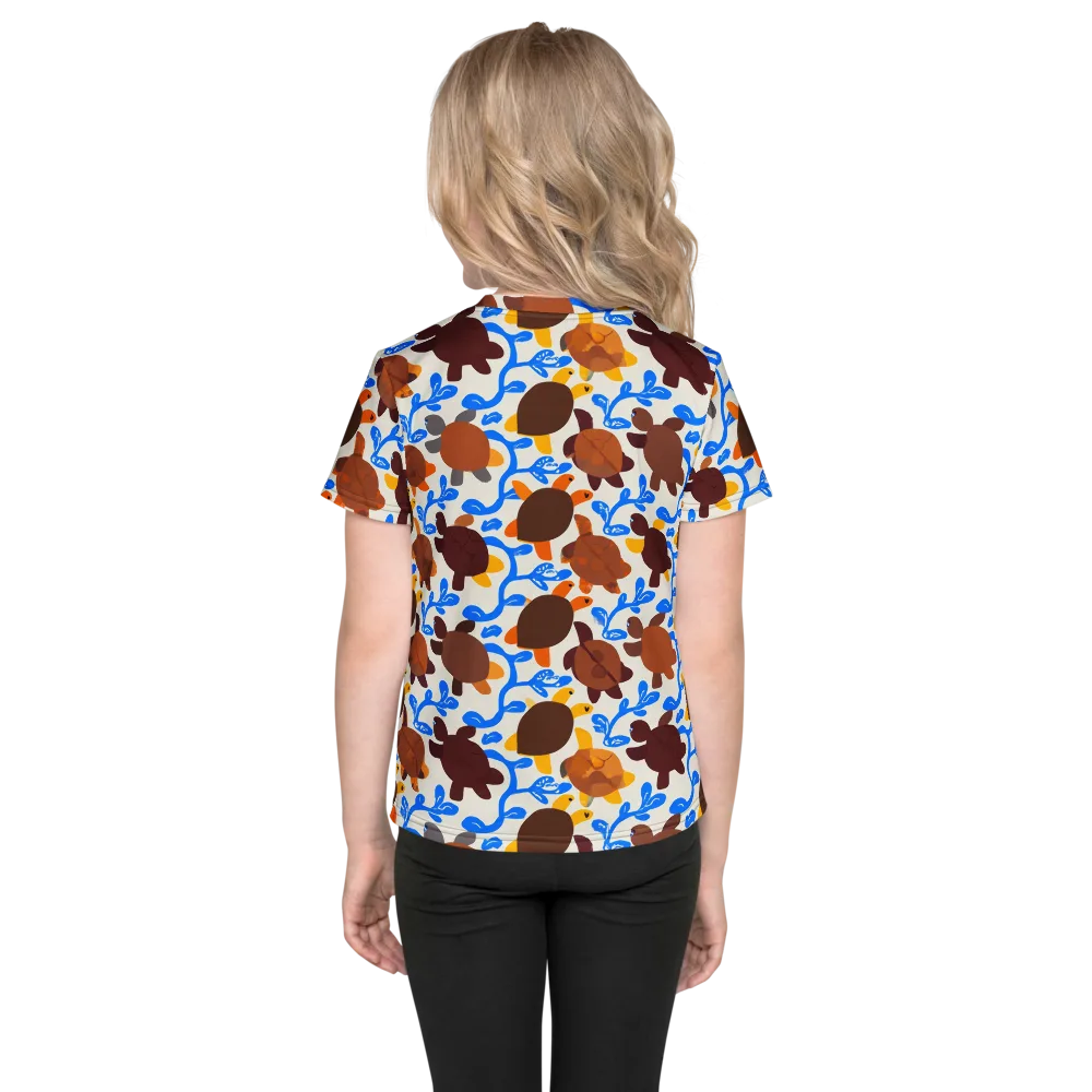 Turtle Current on Kids Crew Neck T-Shirt — Back