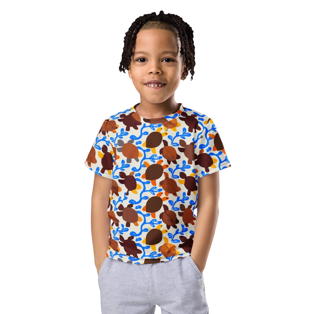 Turtle Current on Kids Crew Neck T-Shirt — Front