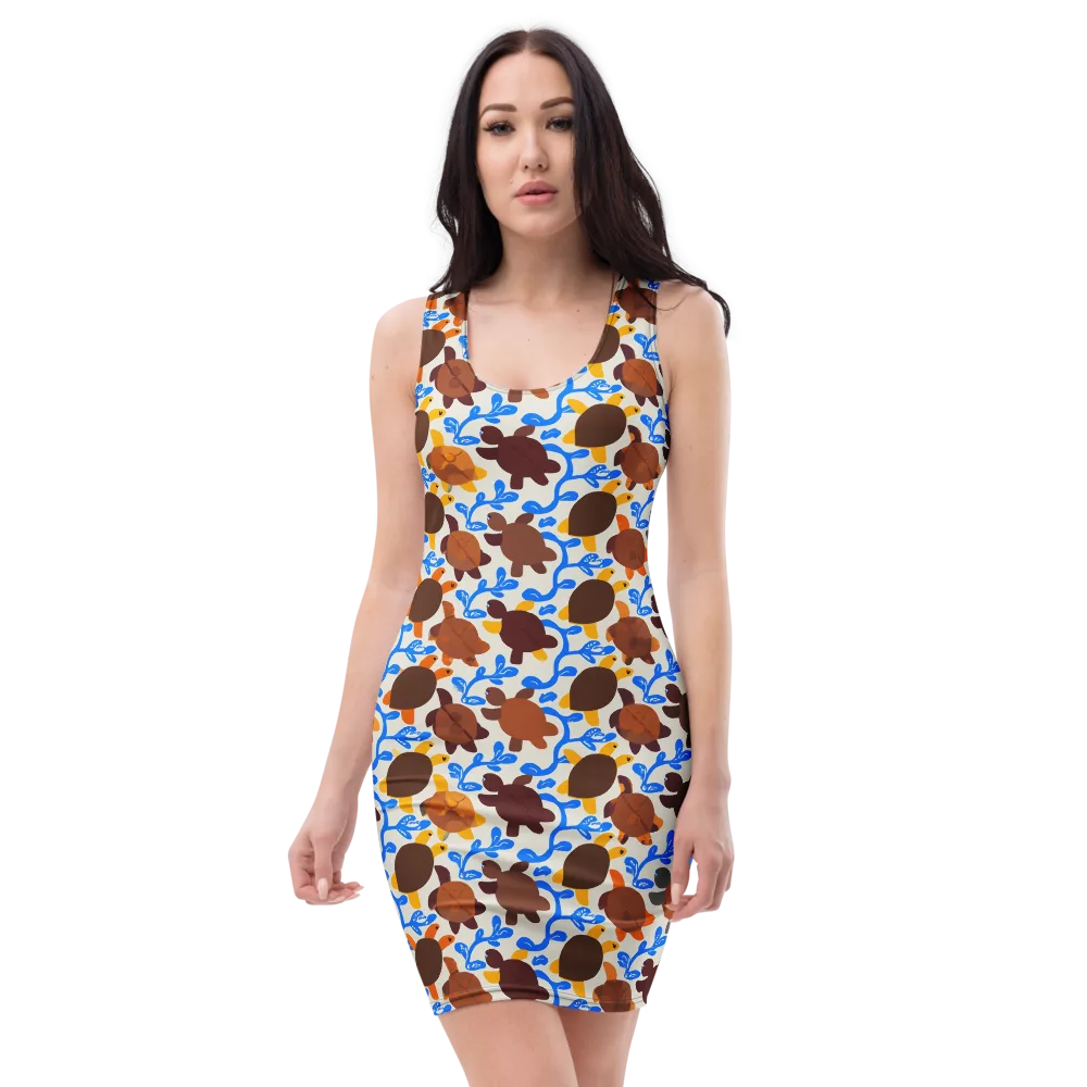 Turtle Current on Bodycon Dress — Front