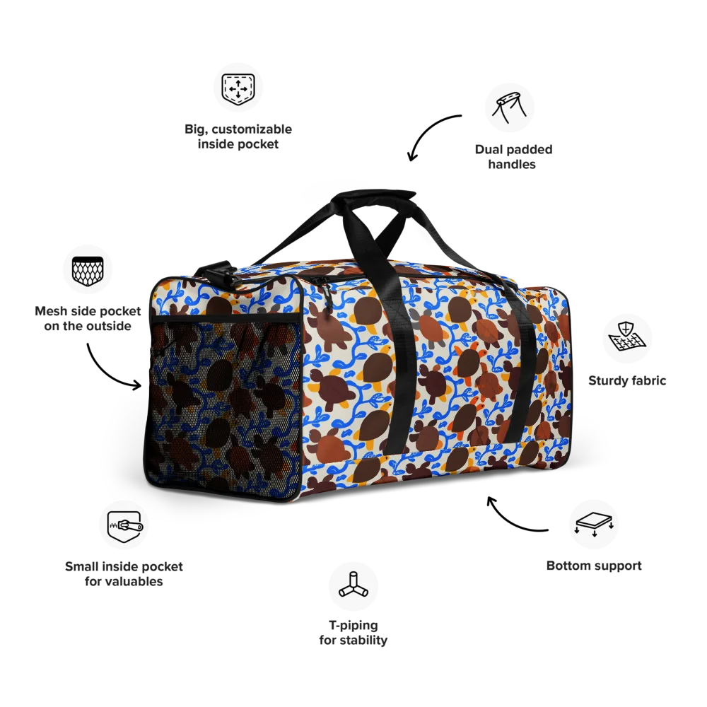 Turtle Current on Duffle Bag — Right Front