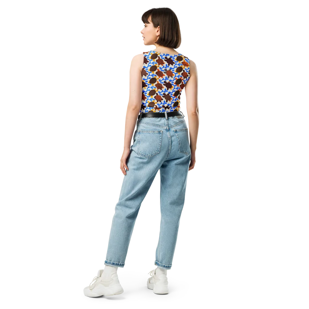 Turtle Current on Crop Top — Back