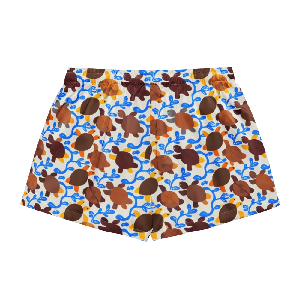 Turtle Current on Women's Pajama Shorts — Back