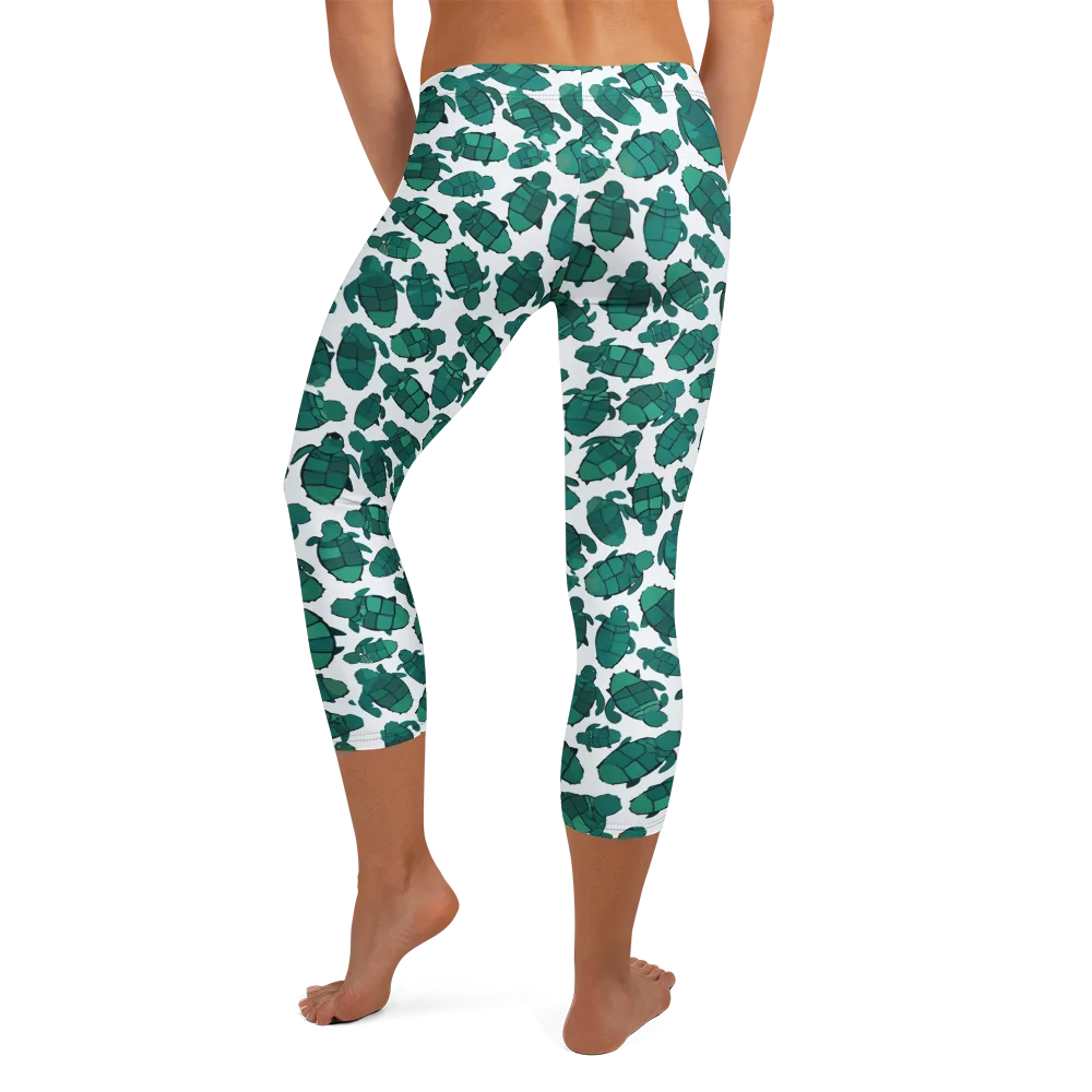 Verdant Hatchlings on Capri Leggings — Back