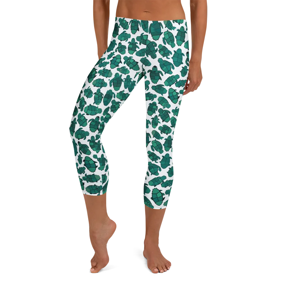 Verdant Hatchlings on Capri Leggings — Front