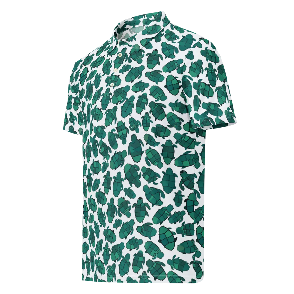 Verdant Hatchlings on Men's Slim Fit Polo Shirt — Left Front