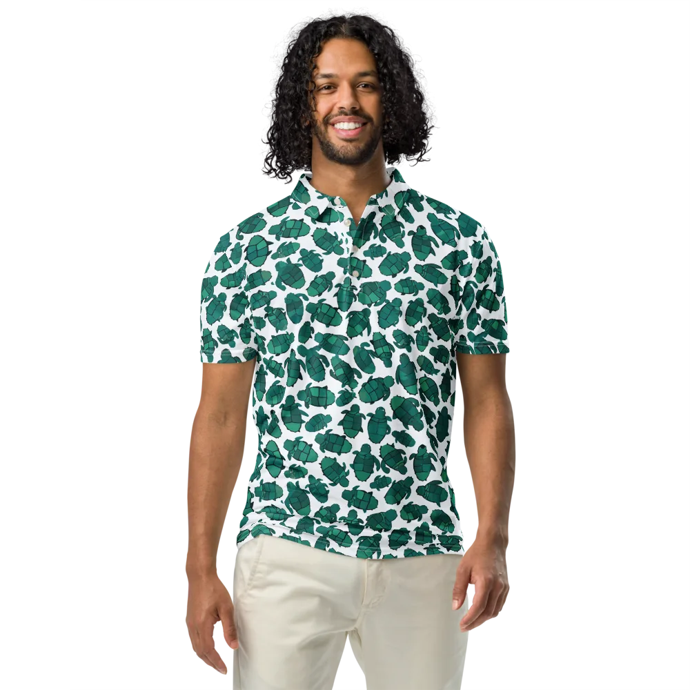 Verdant Hatchlings on Men's Slim Fit Polo Shirt — Front