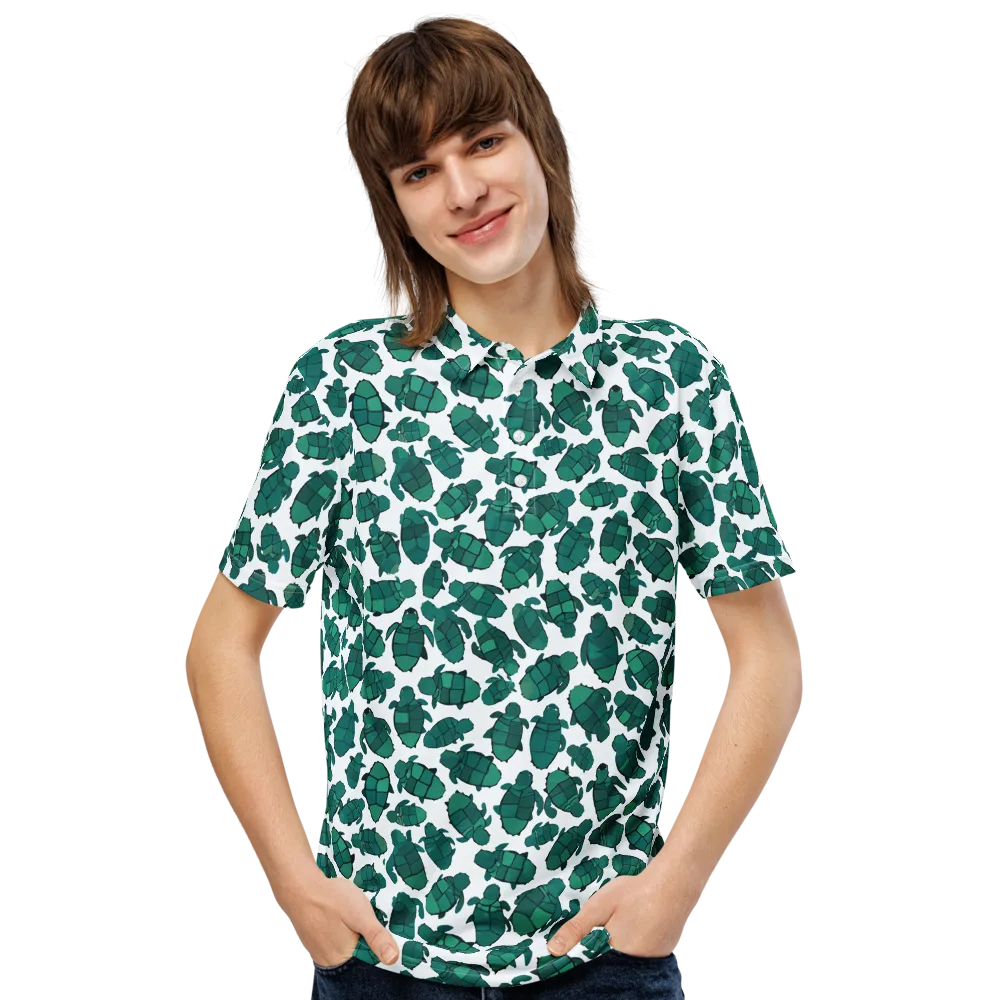 Verdant Hatchlings on Men's Slim Fit Polo Shirt — Front