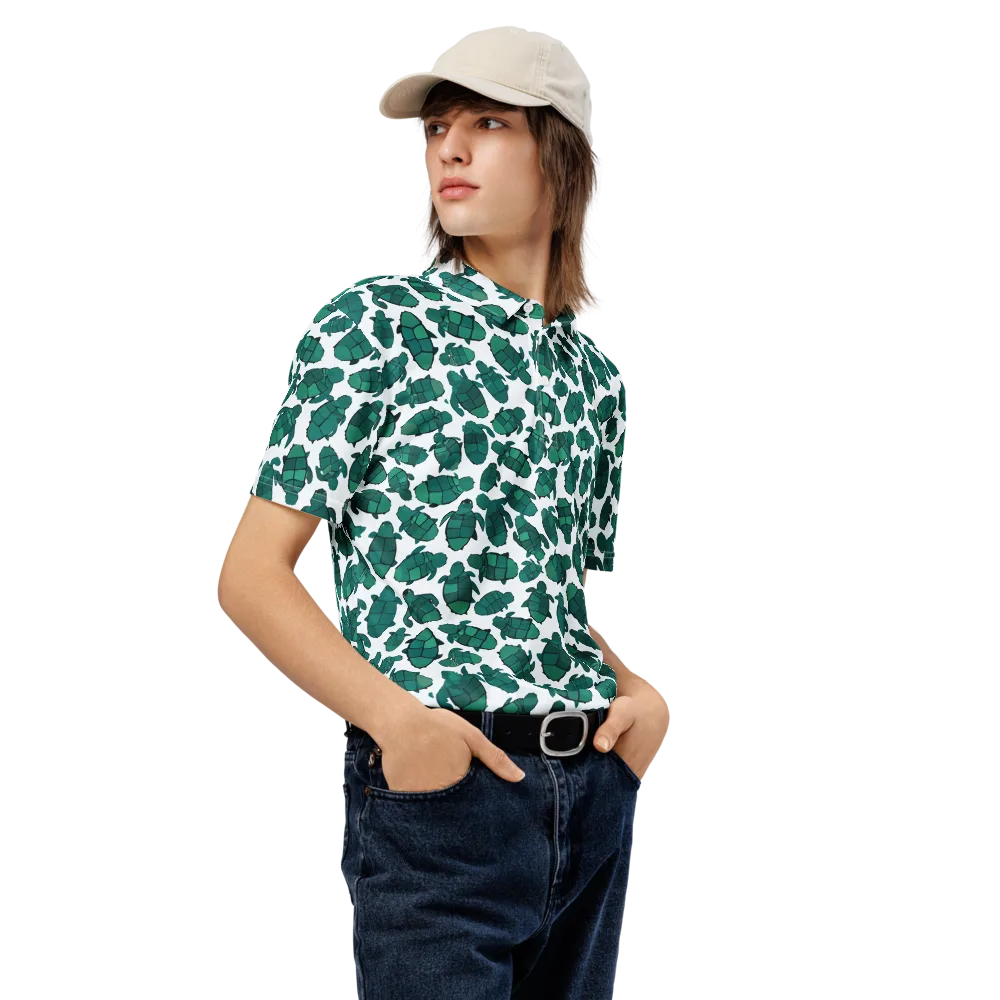 Verdant Hatchlings on Men's Slim Fit Polo Shirt — Right Front