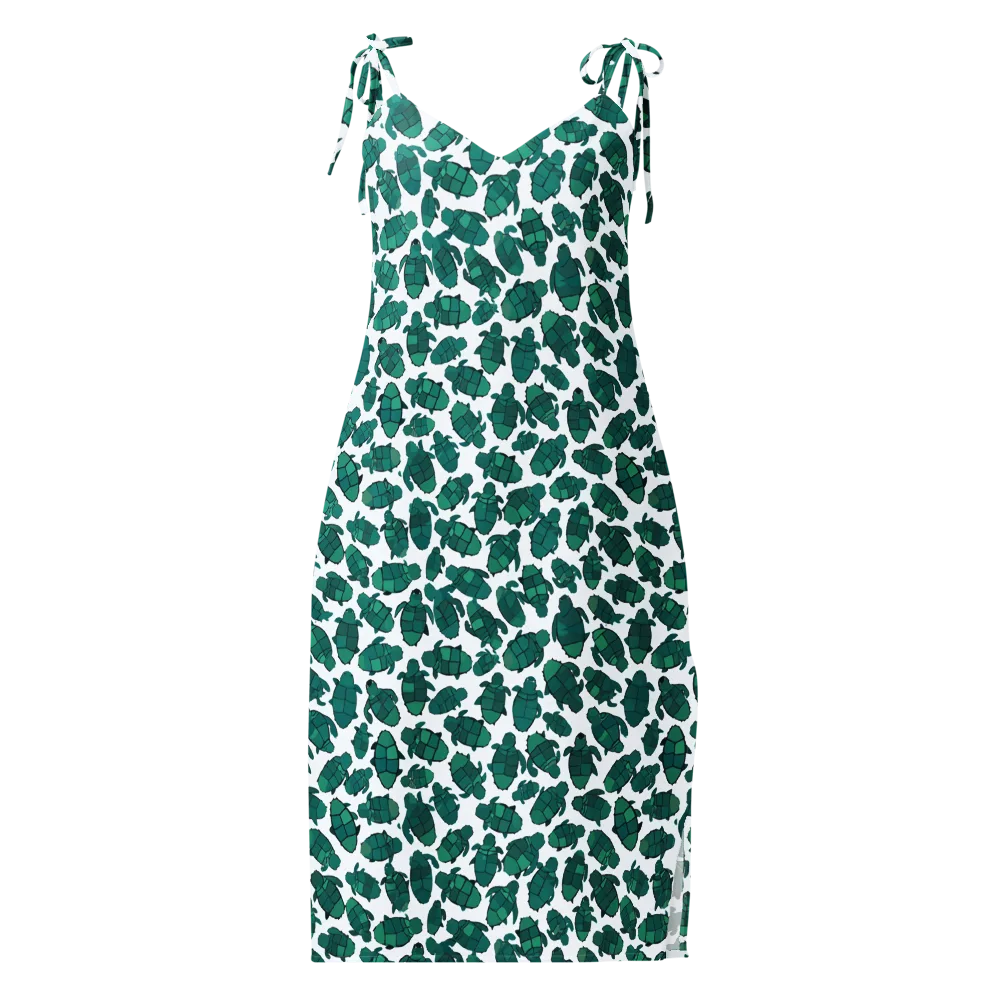 Verdant Hatchlings on Slip Dress — Front