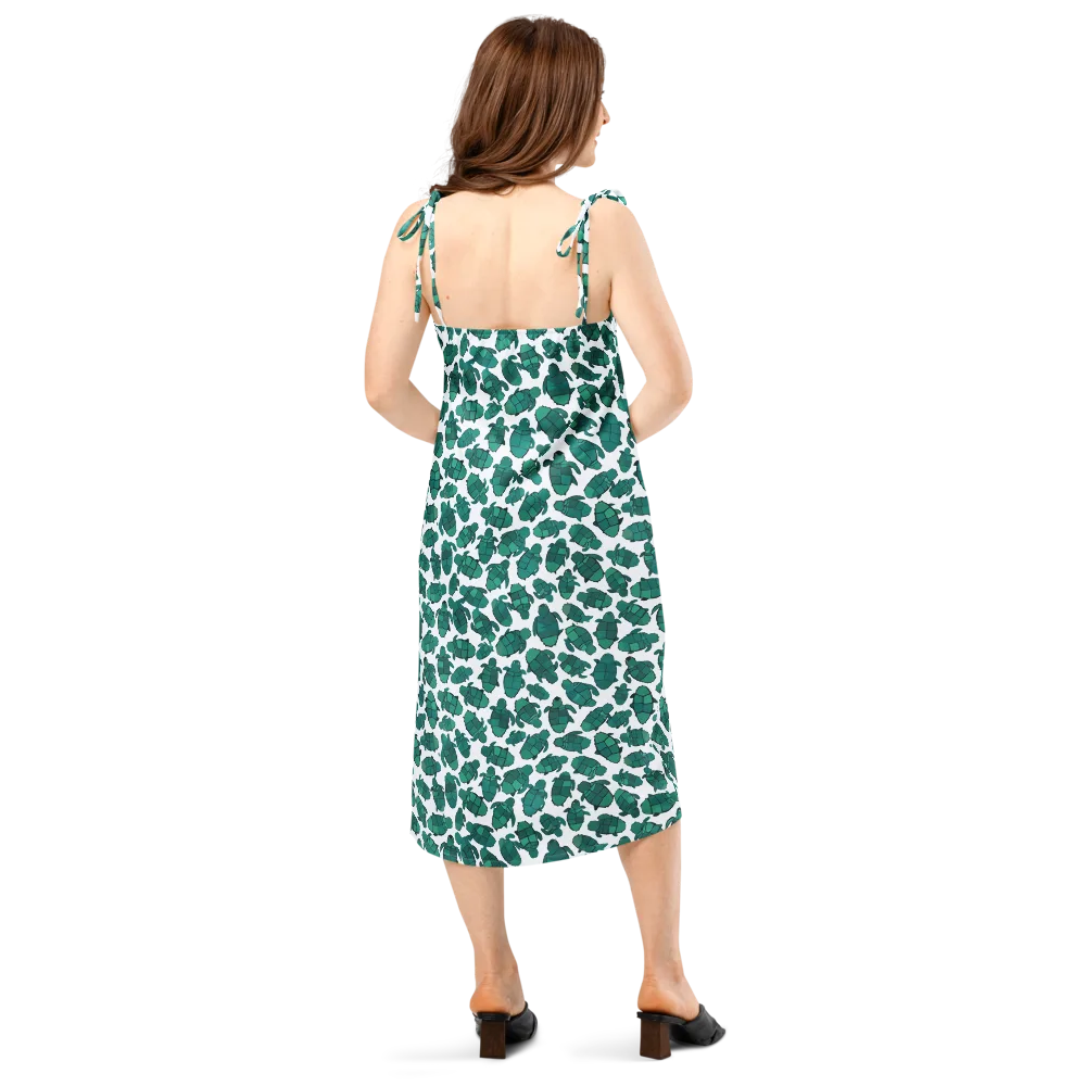 Verdant Hatchlings on Slip Dress — Back