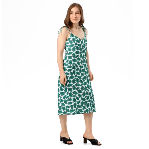 Verdant Hatchlings on a Slip Dress