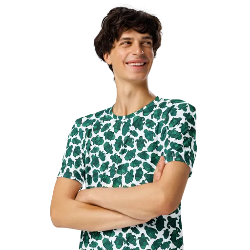 Verdant Hatchlings on a Men's Crew Neck T-Shirt