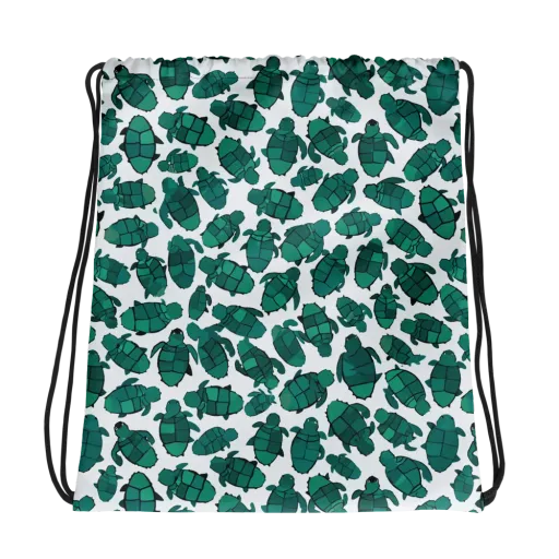 Verdant Hatchlings on a Drawstring Bag