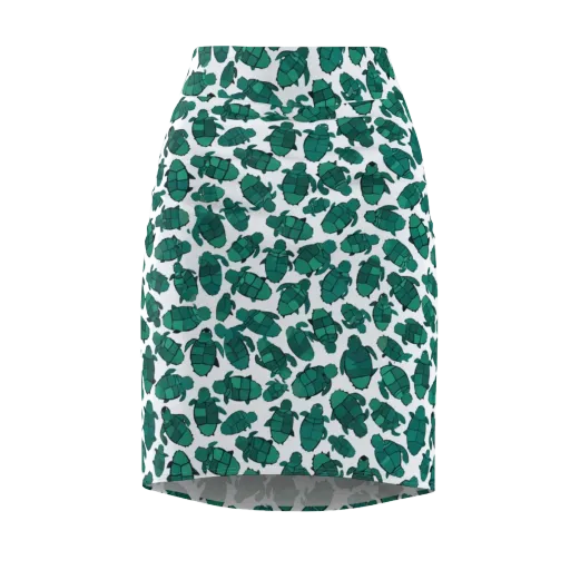 Verdant Hatchlings on a Pencil Skirt