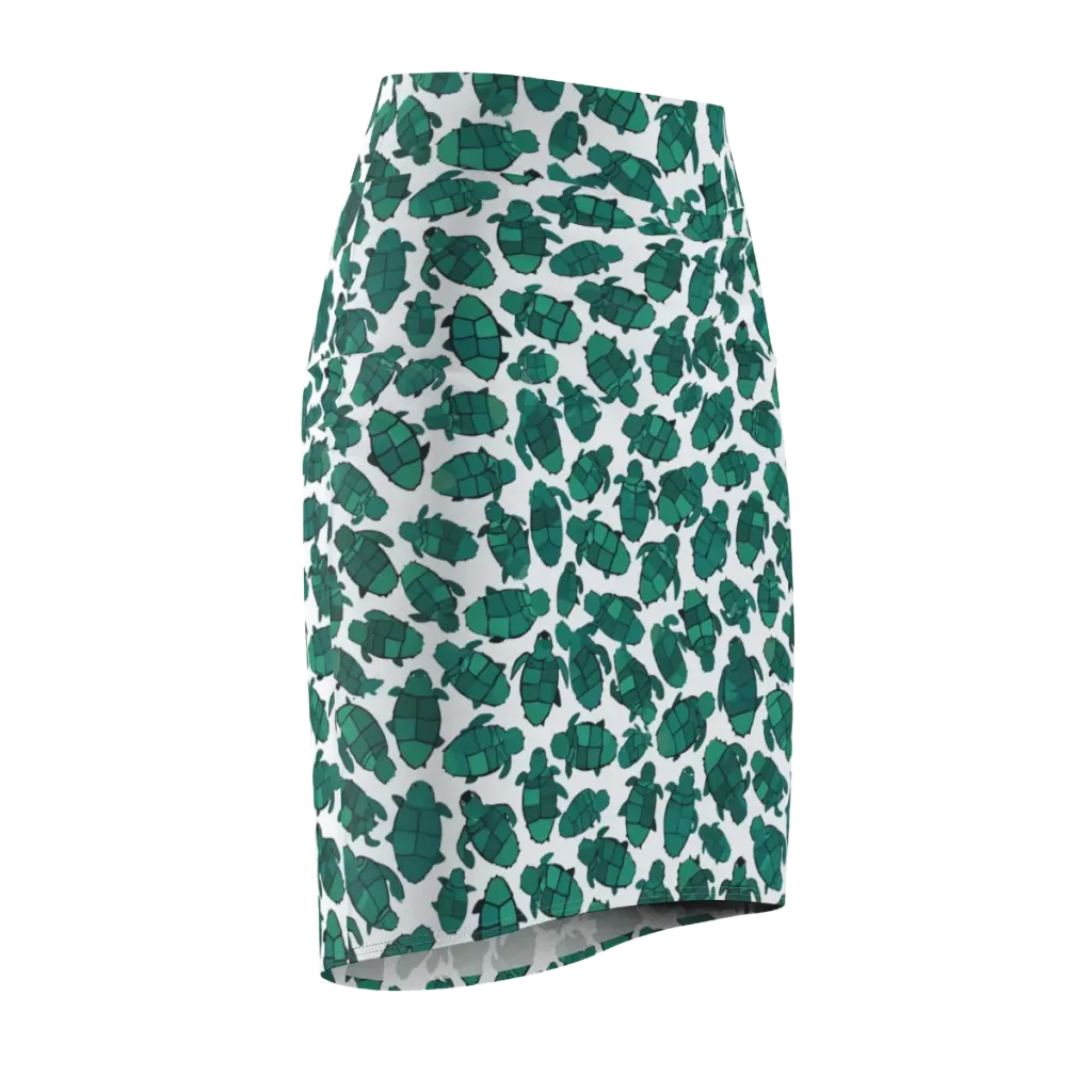Verdant Hatchlings on Pencil Skirt — Front Side