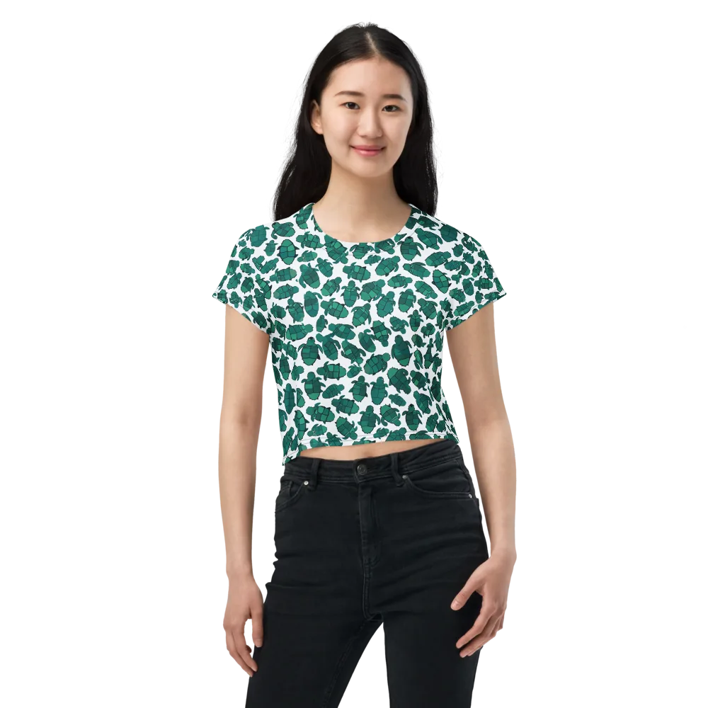 Verdant Hatchlings on Crop Tee — Front