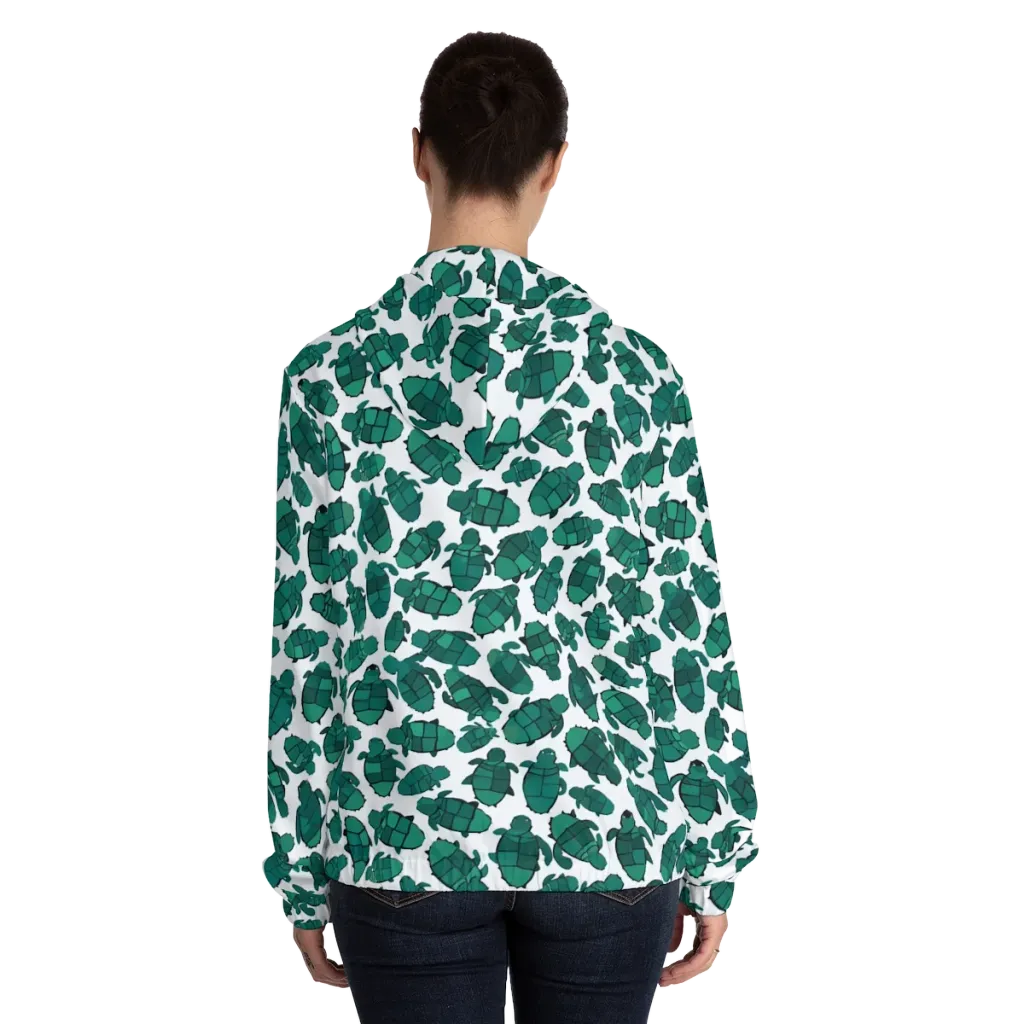 Verdant Hatchlings on Women's Full-Zip Hoodie — Back On Person