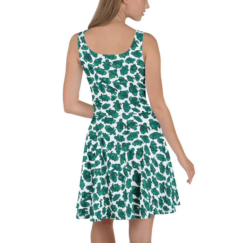 Verdant Hatchlings on Skater Dress — Back