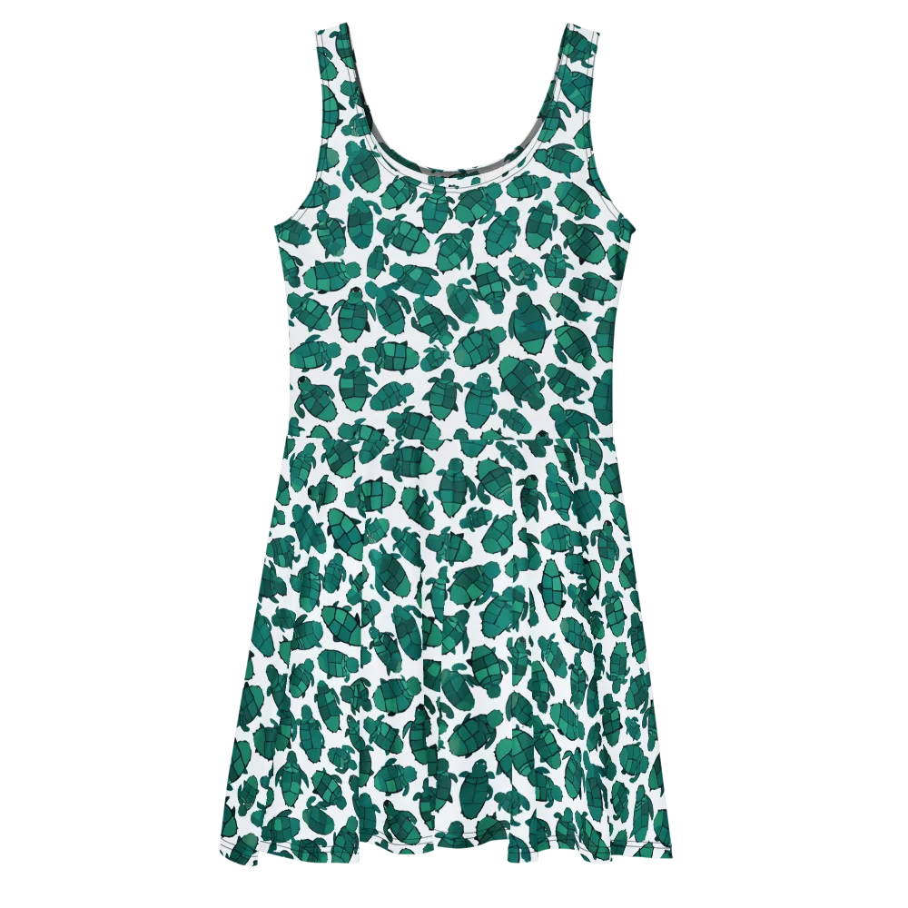Verdant Hatchlings on Skater Dress — Front