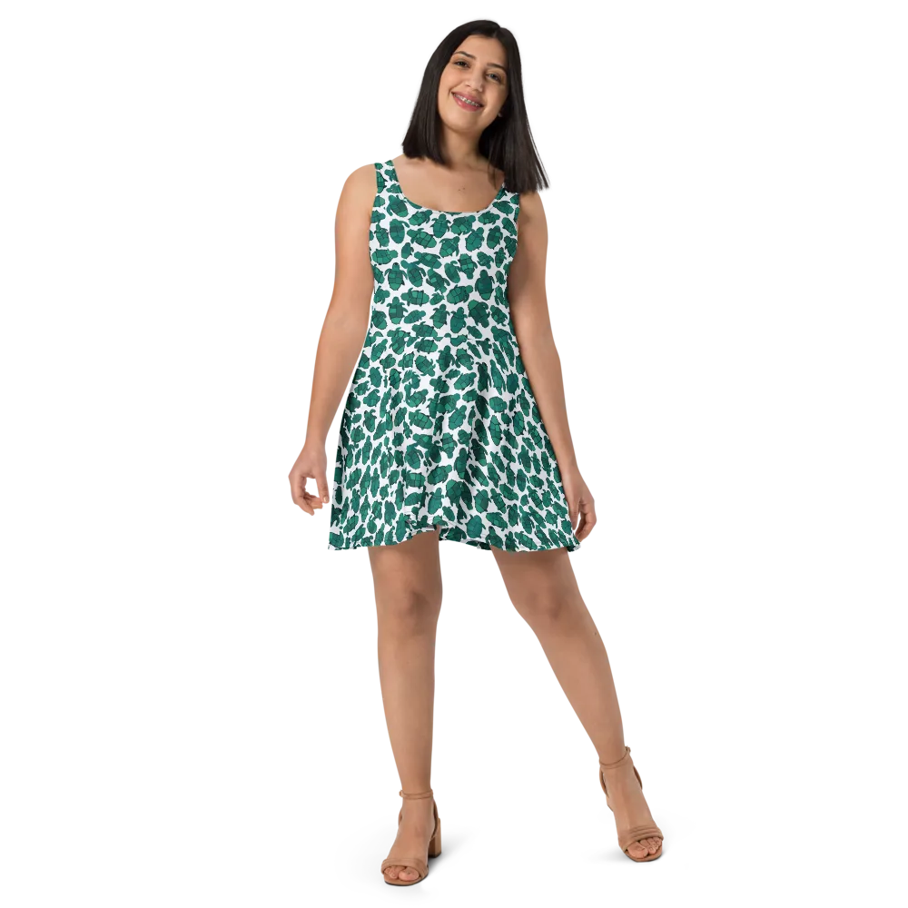 Verdant Hatchlings on Skater Dress — Front