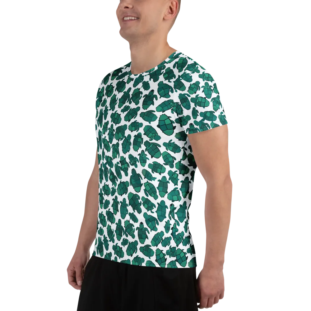 Verdant Hatchlings on Men's Athletic T-Shirt — Left