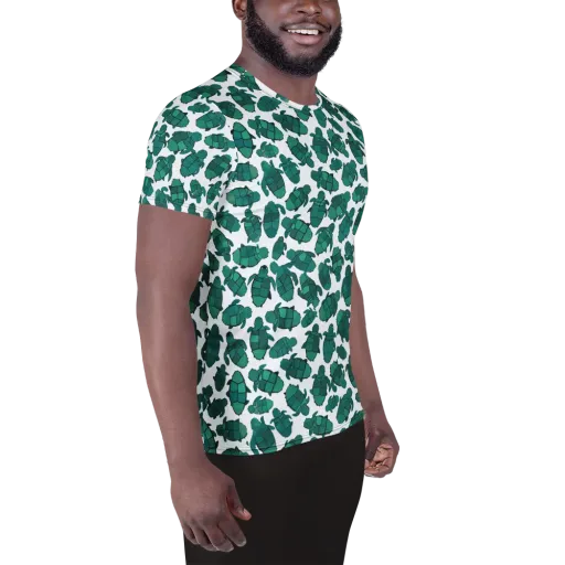 Verdant Hatchlings on a Men's Athletic T-Shirt
