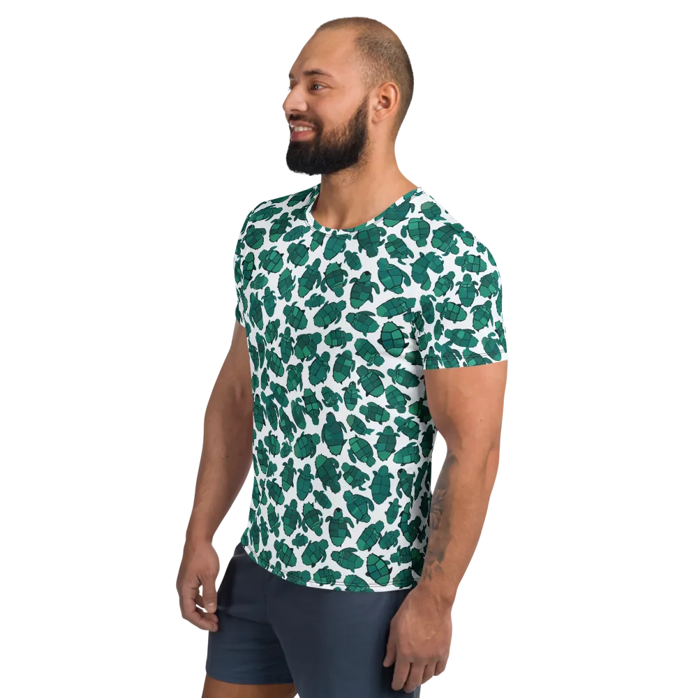 Verdant Hatchlings on Men's Athletic T-Shirt — Left