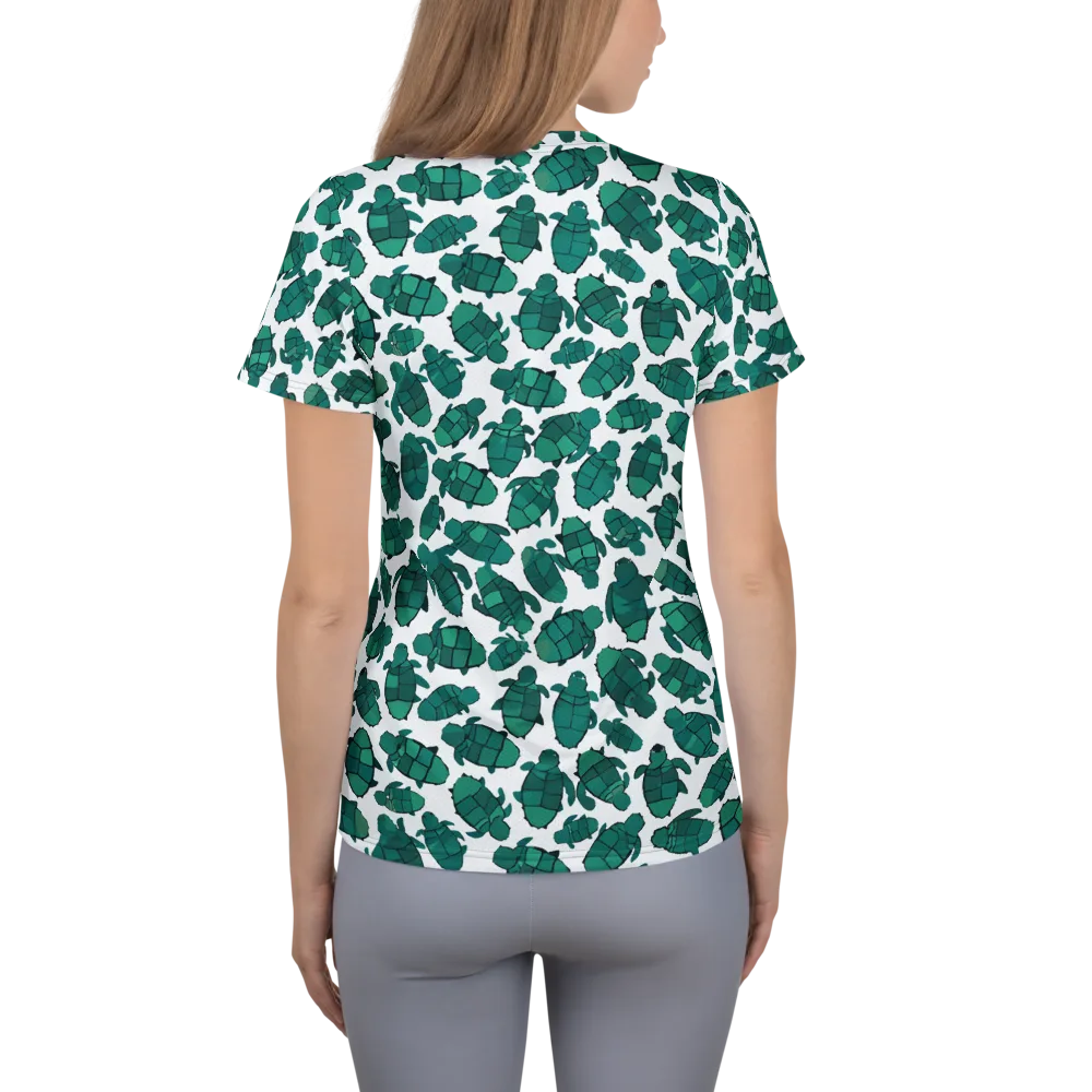 Verdant Hatchlings on Women's Athletic T-Shirt — Back