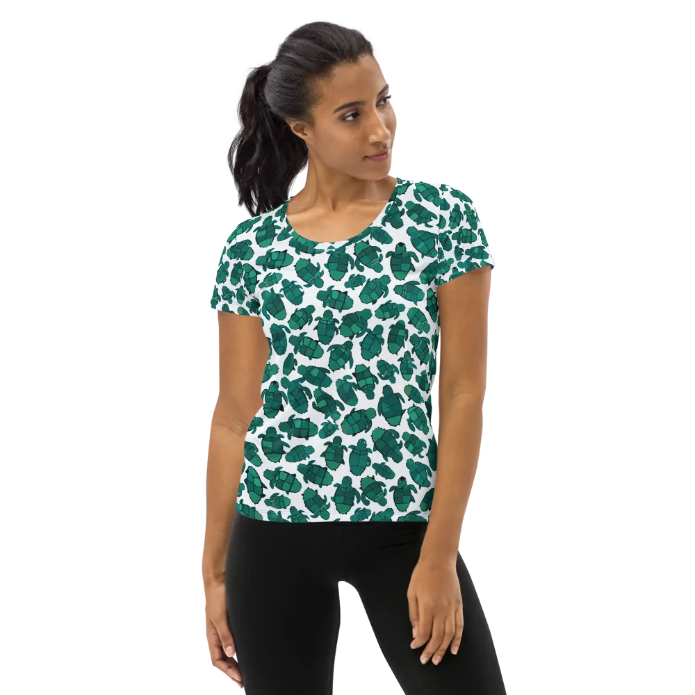 Verdant Hatchlings on Women's Athletic T-Shirt — Front