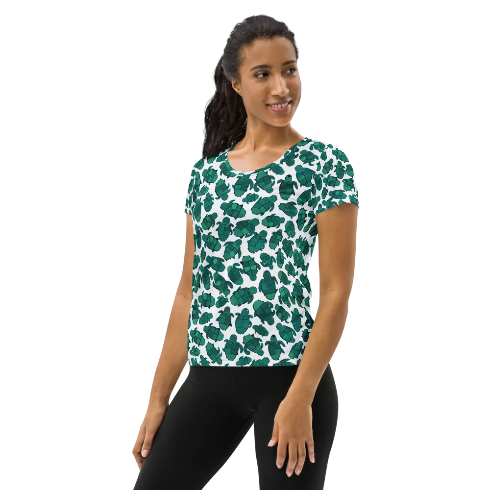 Verdant Hatchlings on Women's Athletic T-Shirt — Left