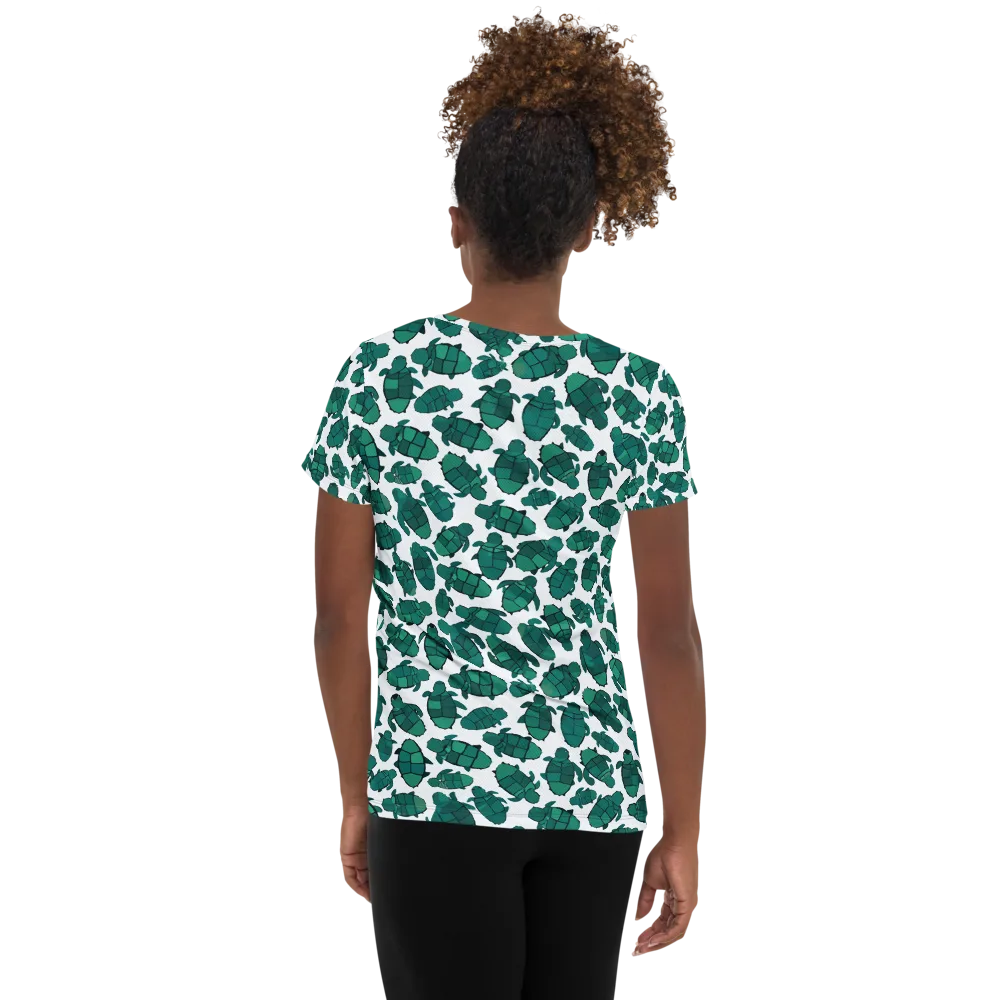 Verdant Hatchlings on Women's Athletic T-Shirt — Back
