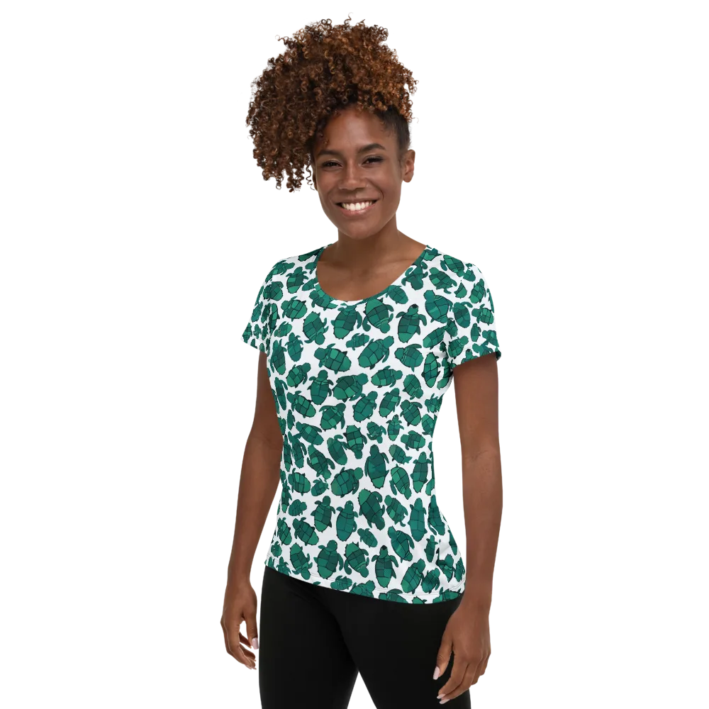Verdant Hatchlings on Women's Athletic T-Shirt — Left