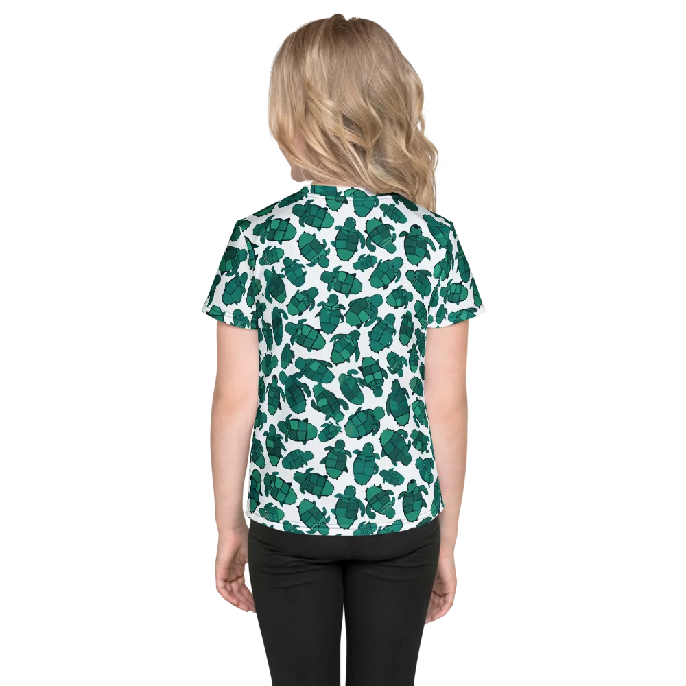 Verdant Hatchlings on Kids Crew Neck T-Shirt — Back