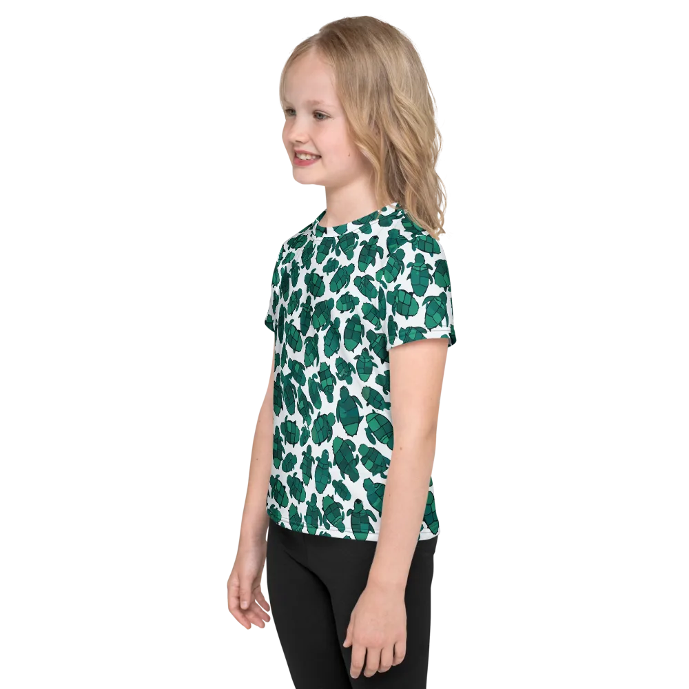 Verdant Hatchlings on Kids Crew Neck T-Shirt — Left