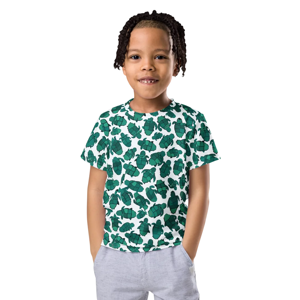 Verdant Hatchlings on Kids Crew Neck T-Shirt — Front