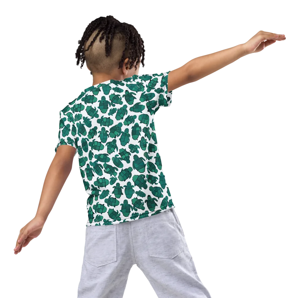 Verdant Hatchlings on Kids Crew Neck T-Shirt — Back