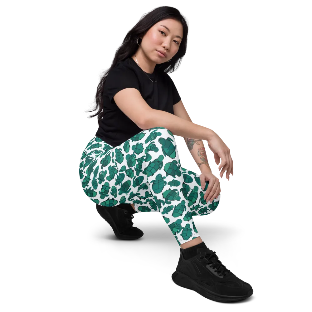 Verdant Hatchlings on Leggings with Pockets — Right Front