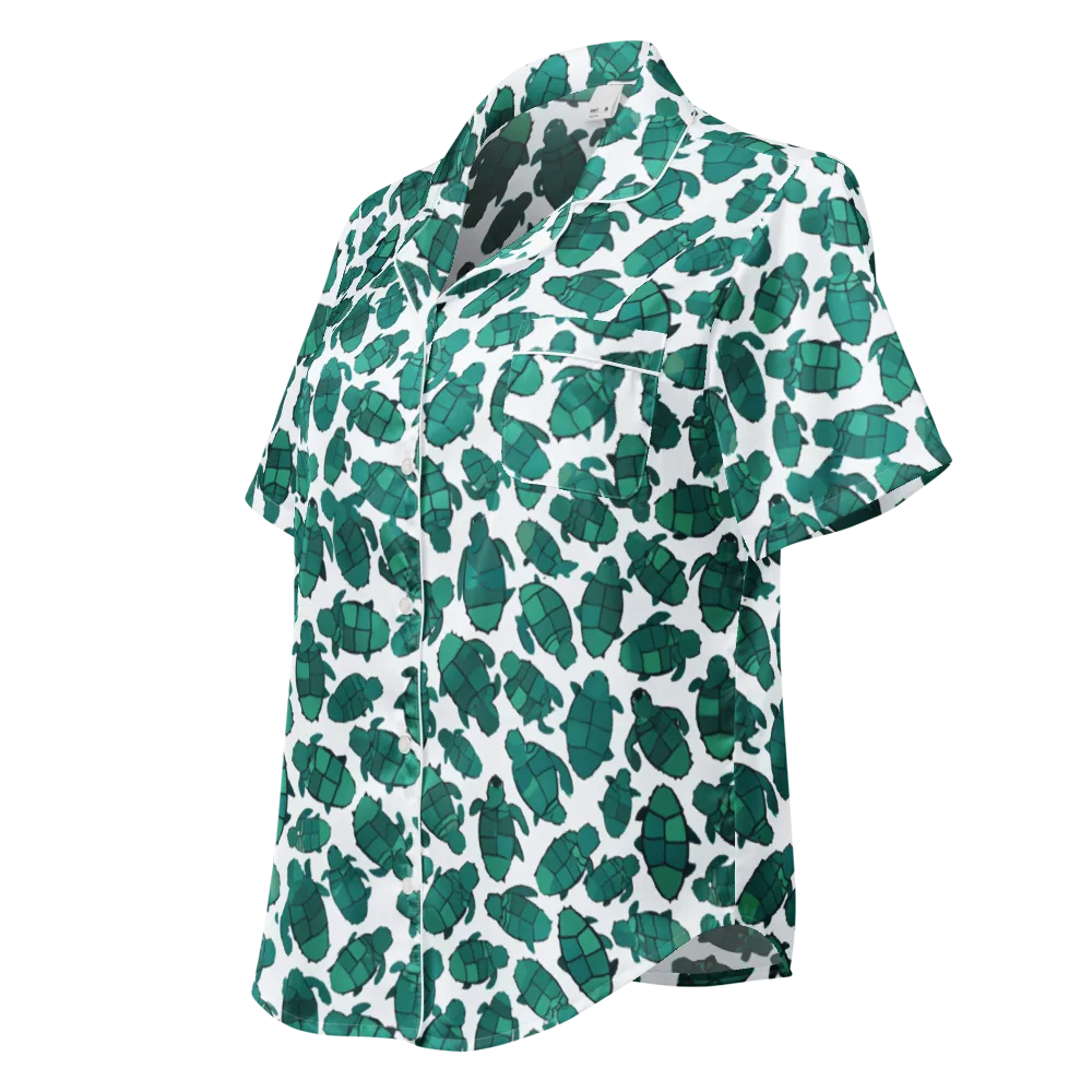Verdant Hatchlings on Women's Short Sleeve Pajama Top — Left Front