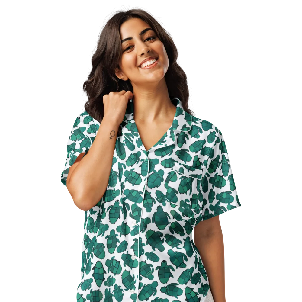 Verdant Hatchlings on Women's Short Sleeve Pajama Top — Front