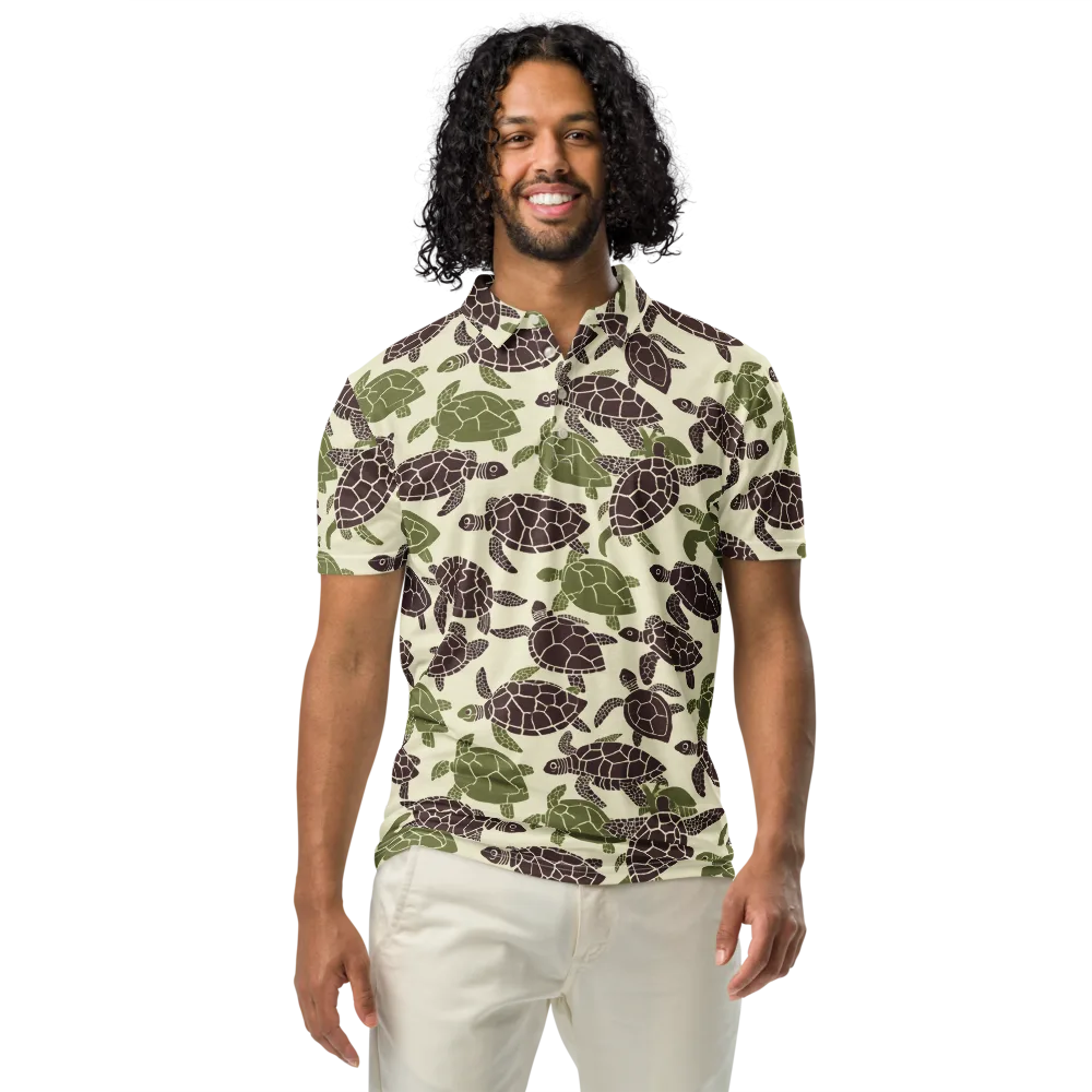 Shellbound on Men's Slim Fit Polo Shirt — Front