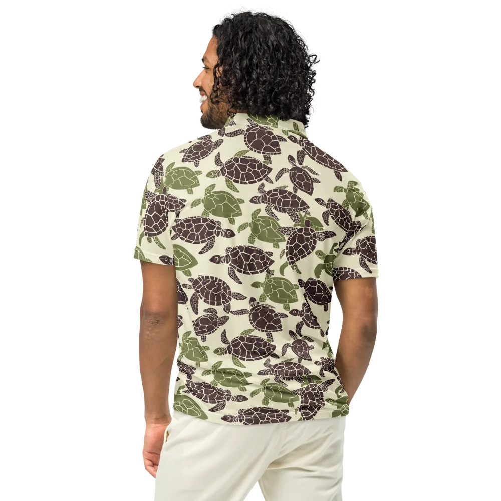 Shellbound on Men's Slim Fit Polo Shirt — Back