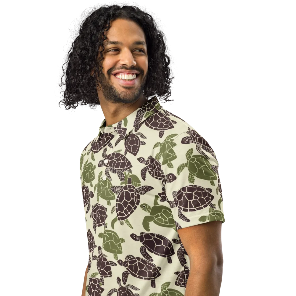 Shellbound on Men's Slim Fit Polo Shirt — Left Front