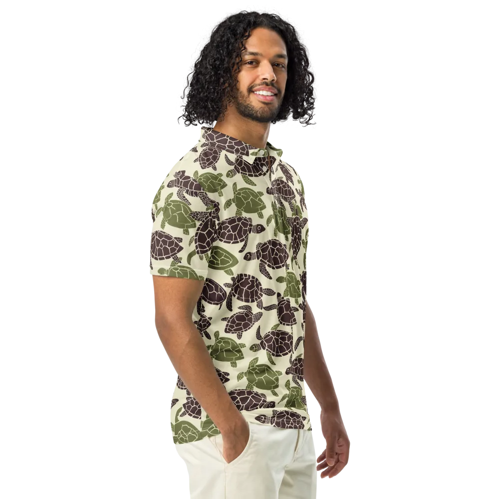 Shellbound on Men's Slim Fit Polo Shirt — Right Front