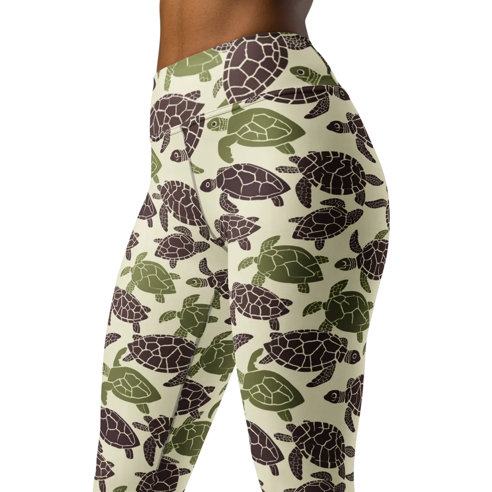 Shellbound on Yoga Leggings — Left Front